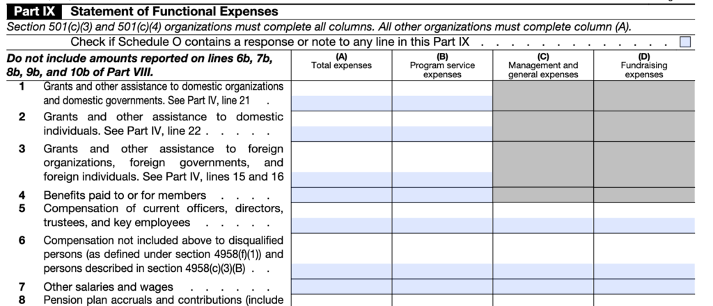 990 Functional Expenses