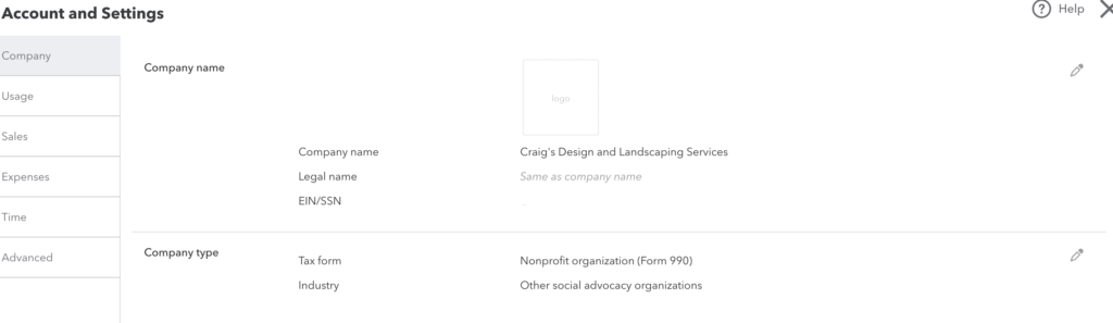 Setting the correct tax form for a nonprofit in QBO.